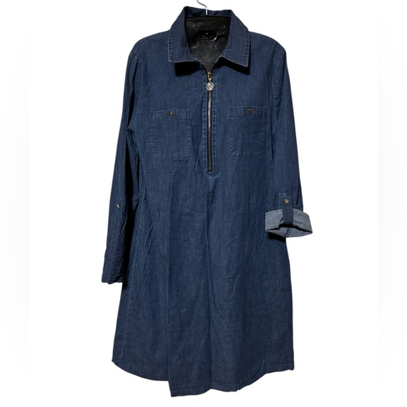 Anne Klein Size 10 Zippered Jean Dress EUC - Picture 1 of 6